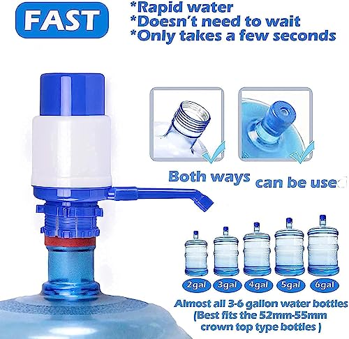 5 Gallon Water Jug Pump, Manual Hand Pressure Drinking Fountain, Fits Most 2-6 Gallon Coolers, Portable Kettle Bottle Dispenser - Image 2