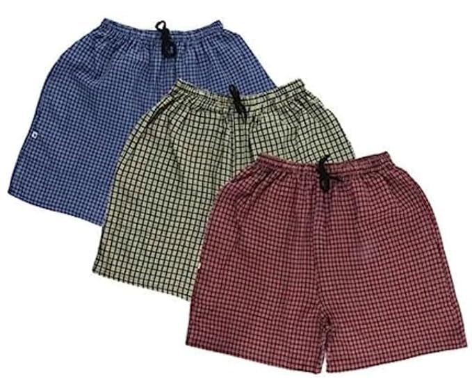 UrbanShorts Co. Cotton Boxer Shorts for Boys, Checkered, Multicolour, Pack of 3, Elastic Waistband, Regular Fit-image-7
