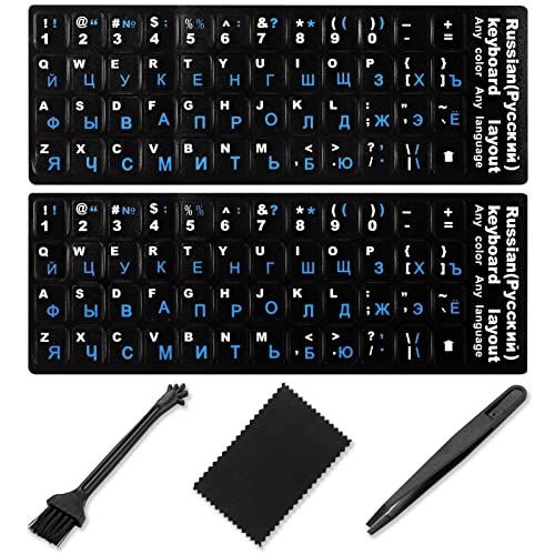 Russian Keyboard Stickers [5 in 1], Cyrillic Keyboard...