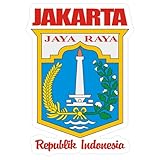 CafePress Jakarta COA (Red) Small Die Cut Sticker, 3"x4" Glossy Finish