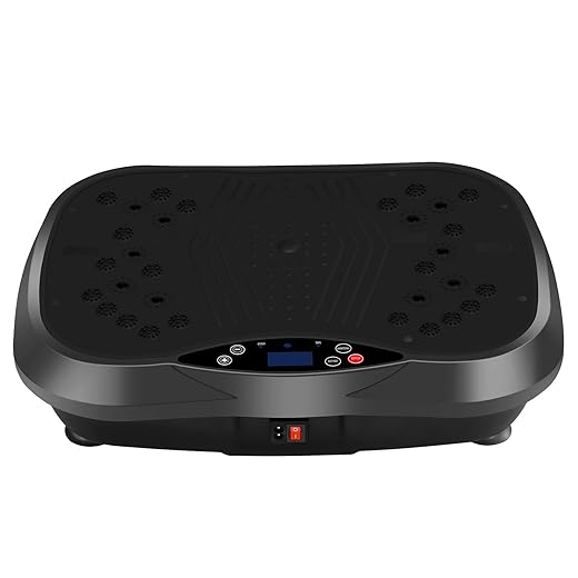 YOKELE Vibration Plate Exercise Machine - Whole Body Fitness Vibration Platform - Home Training Equipment for Recovery & Wellness & Weight Loss + Resistance Bands + Remote (Black)