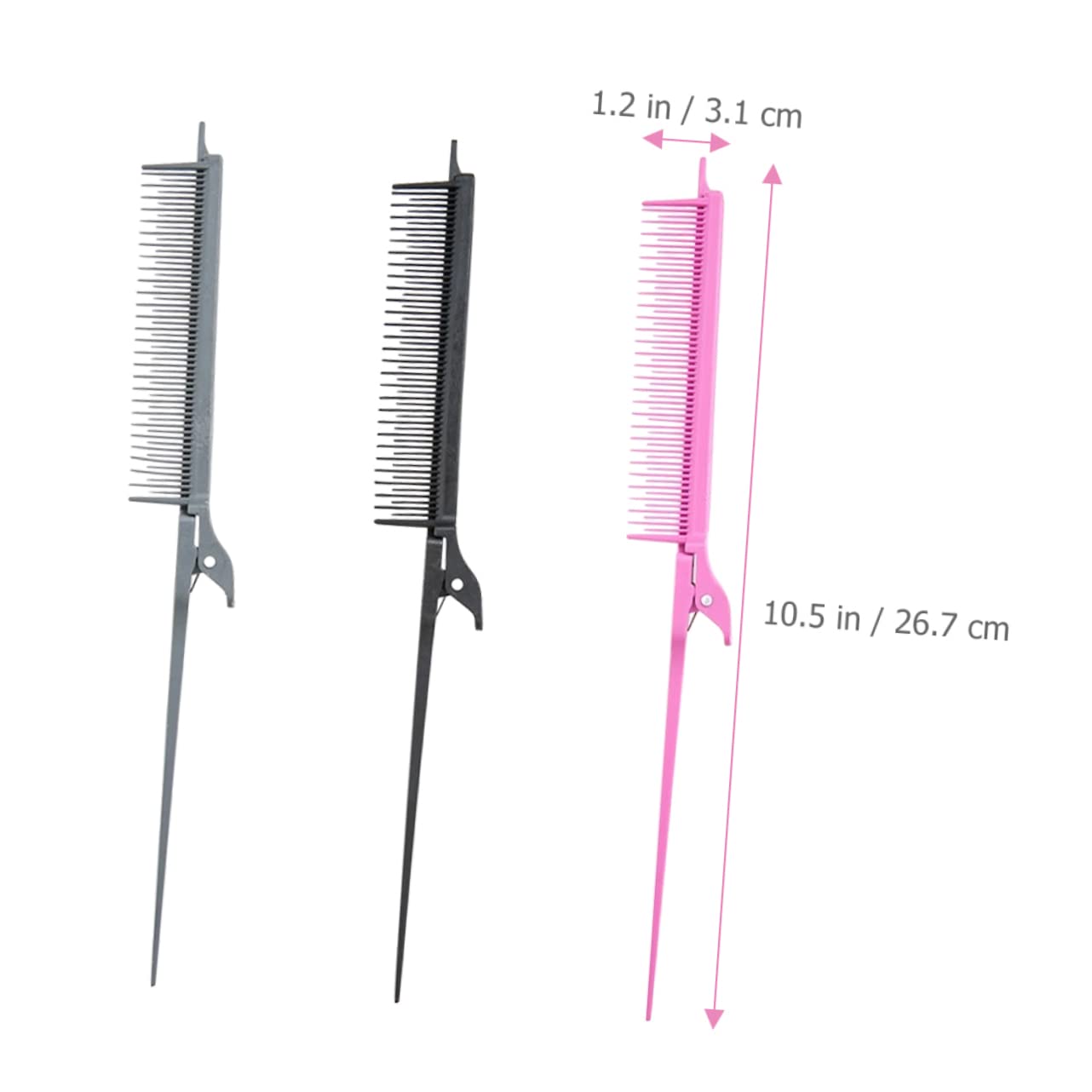 Healeved 9piezas Peines De Rata De Carbono Para Peinar y Teñir Cabello Peines Profesionales Para Corte y Sección De Cabello