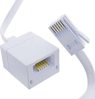 ASNQ BT Telephone Extension Cable 10m – Male to Female Phone Extension Cable Compatible with UK BT Phone Landline – Phone Line Extension Cable for Home and Office – BT to BT Cable 10m