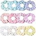 Produktbild Haar Scrunchies Samt Set Haargummi Stoff Bunt, Velvet Srunchies 12 Stück, Bunte Dicke Haargummis Samt hair scrunchie für Damen Mädchen, Großfarbauswahl (12 Stück Candy)