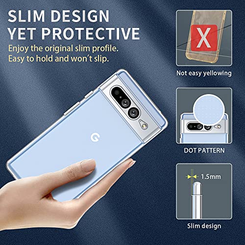 Image of Slim || Transparent || Edge to Edge Protection Back case Cover for Google Pixel 7 Pro - Transparent