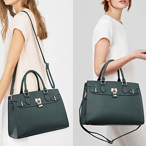Dasein Women Handbags and Purses Ladies Shoulder Bag Top Handle Satchel Tote Work Bag with Matching Clutch2