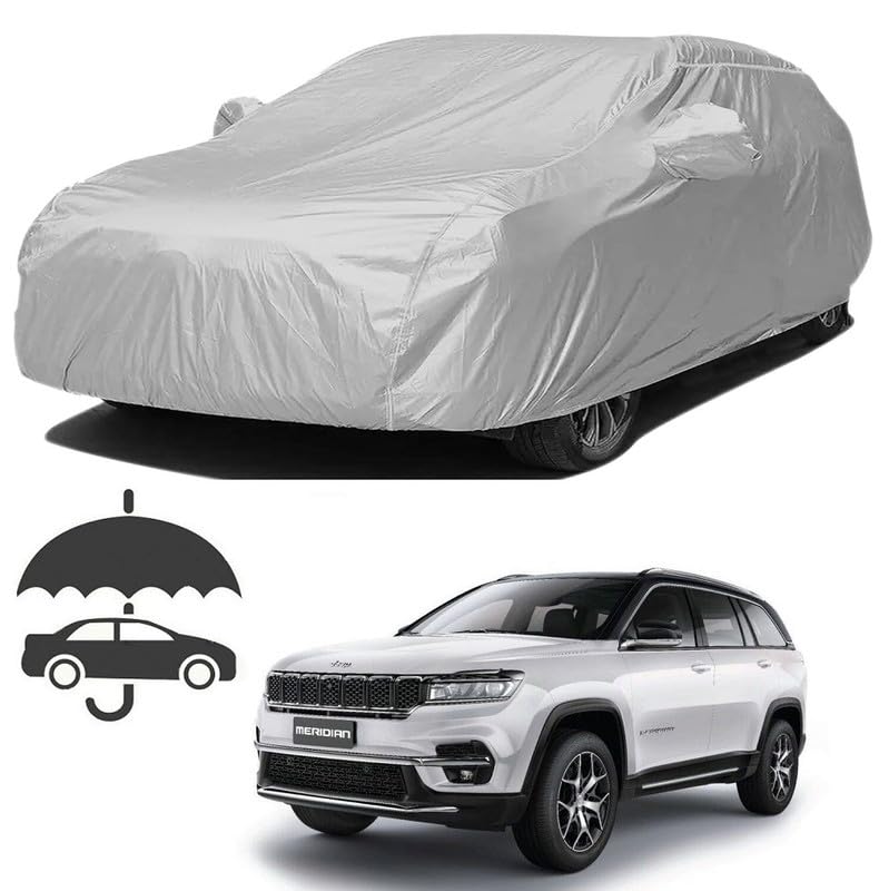 Dual Layer Storm Shield Water Proof Scratch Less Dust Proof Heat Proof UV Protected Personalized Car Body Cover Compatible with Jeep Meridian