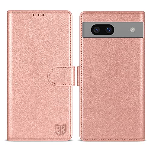 Image of ZZXX for Google Pixel 7a Wallet Case Magnetic Closure 6.1 inch,Rose Gold