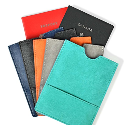 XEYOU Passport Holder Cover - Ultra Slim Premium Vegan Leather Travel Wallet Case Cover (Black) 5