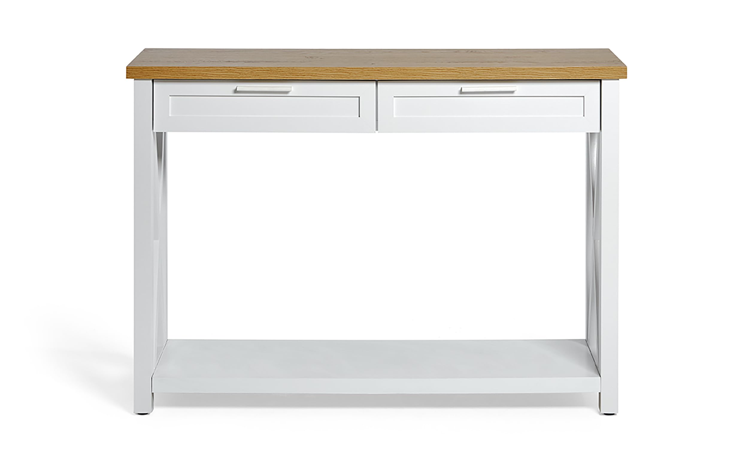Jahnke LUX C 150 E Eckschreibtisch, 2 Schubladen,114,8 x 140 x 74 cm, Kerneiche/Graues Glas
