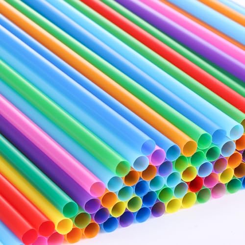 Image of 250pcs Plastic Straws Disposable, 10.3 Inches Drinking Straws, Extra Long Straws for 30oz Tumblers, Protein Shakers, Milkshakes & Iced Coffee, Colorful