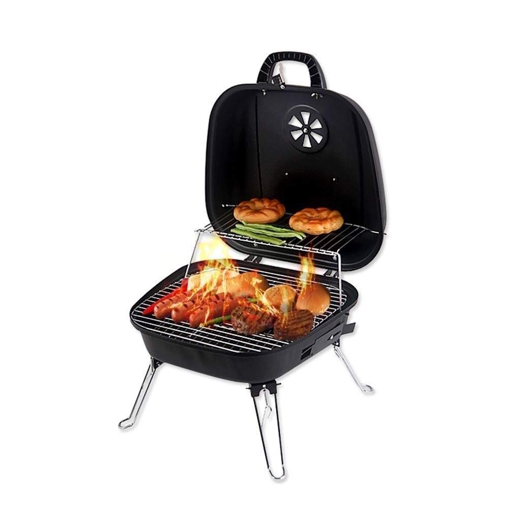Przenośny grill węglowy do grilla na świeżym powietrzu Okrągły czajnik Piknik na świeżym powietrzu Patio Podwórko Camping Tailgating Stalowy ruszt do gotowania na stek z kurczaka little surprise