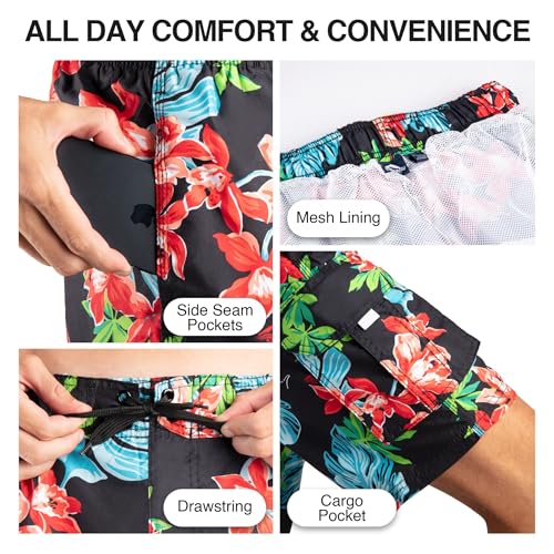 Image of Kanu Surf Men's Big Viper Extended Size Stripe Swim Trunk