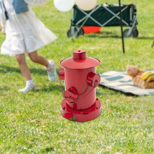 Bote de basura retro con pedal, hierro, 11.8x15.35in, rojo miniatura 2