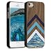 Produktbild kwmobile Hülle kompatibel mit Apple iPhone SE (1.Gen 2016) / 5 / 5S - Handy Schutzhülle aus Holz - Cover Case Handyhülle Holz Glory Wasser Hellblau Weiß Dunkelbraun
