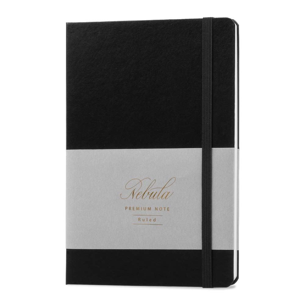 Colorverse Nebula Note Premium Ink Black - 8.3" x 5.5" Hardcover Notebook - 192 Pages (90g/m2), Ruled