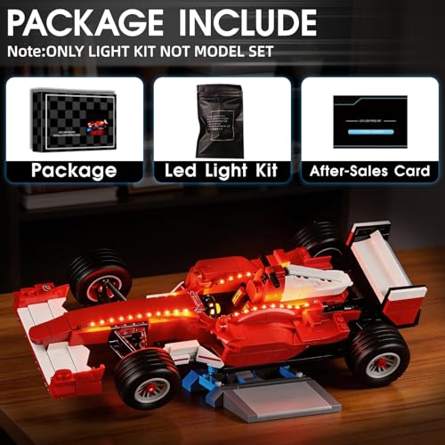 Image of LED Light Kit Compatible with Lego F2004 & Michael Schumacher 11375 Set, Light Kit for Lego 11375 Building Blocks Model, Not Included The Model Set