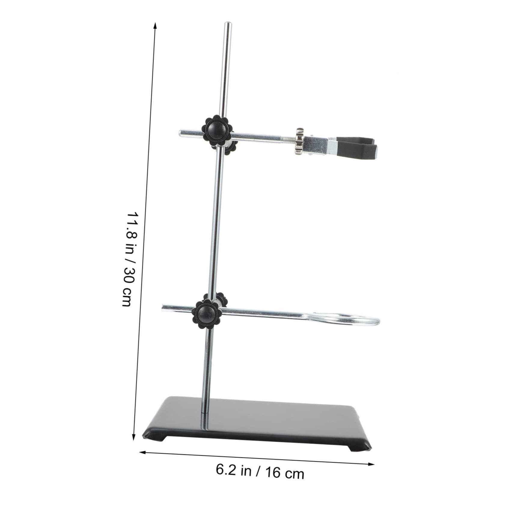 Support de Cornue de Laboratoire Cadre Miniature avec Pince de Burette Anneau et Plate forme Stable Pièce pour Laboratoire de Chimie