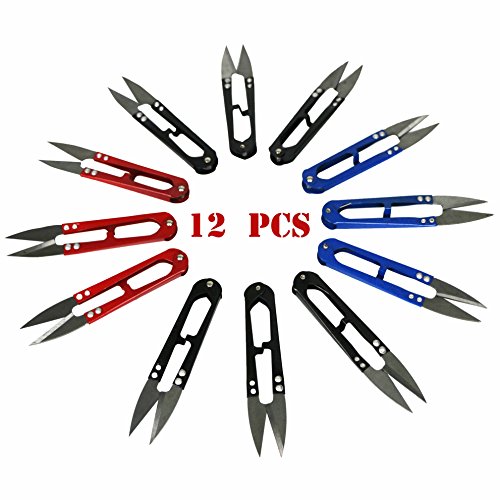 Timfany New Clippers Embroidery Sewing Trimming Fishing Snips Thread Beading Cutter Scissors Nipper Thrum Yarn Pack of 12