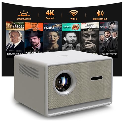 Image of Projector, Smart Projector with WiFi and Bluetooth, Projector 4K 1080P 120