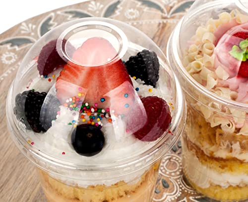 Image of Golden Apple Cup series, 16oz-50sets Clear Plastic cups with Dome lids no hole, BPA Free
