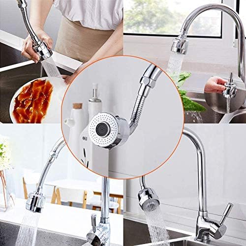 Swivel Faucet Kitchen Faucet Extender 360°Rotation Sink Faucet Spray Head Water Saving Spout Diffuser Anti-Splash Nozzle Filter for Bathroom& Kitchen& Bar Tap Nozzle Filter Adapter