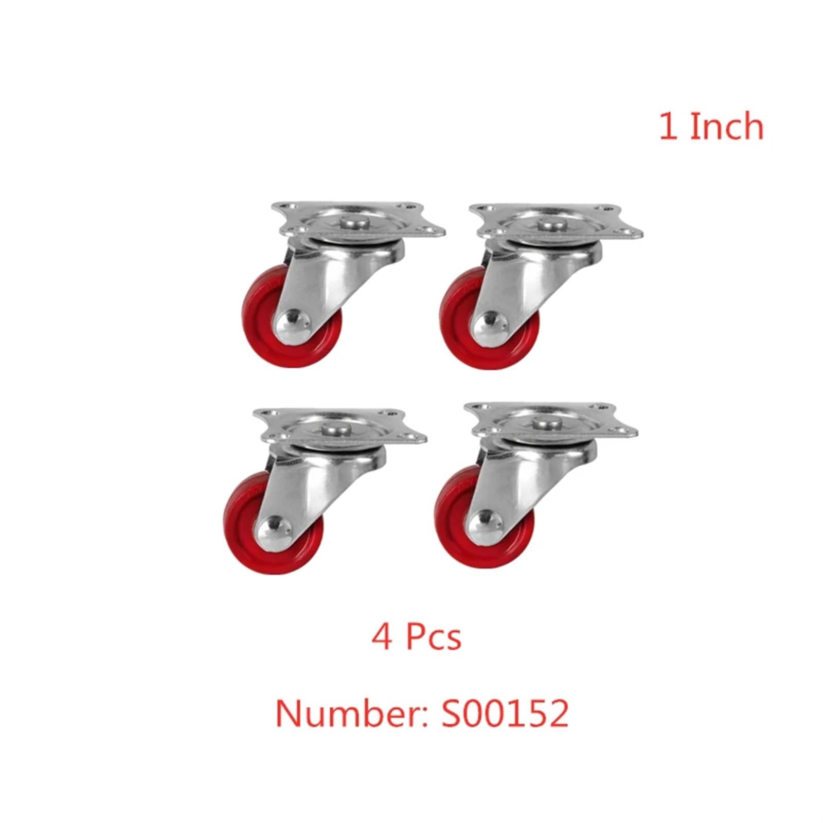 DFLPBHAV 4 Pcs/Lot Casters Spot 1-Inch Wheel Flat Bottom Movable Light Mute Wear-Resistant Furniture Small