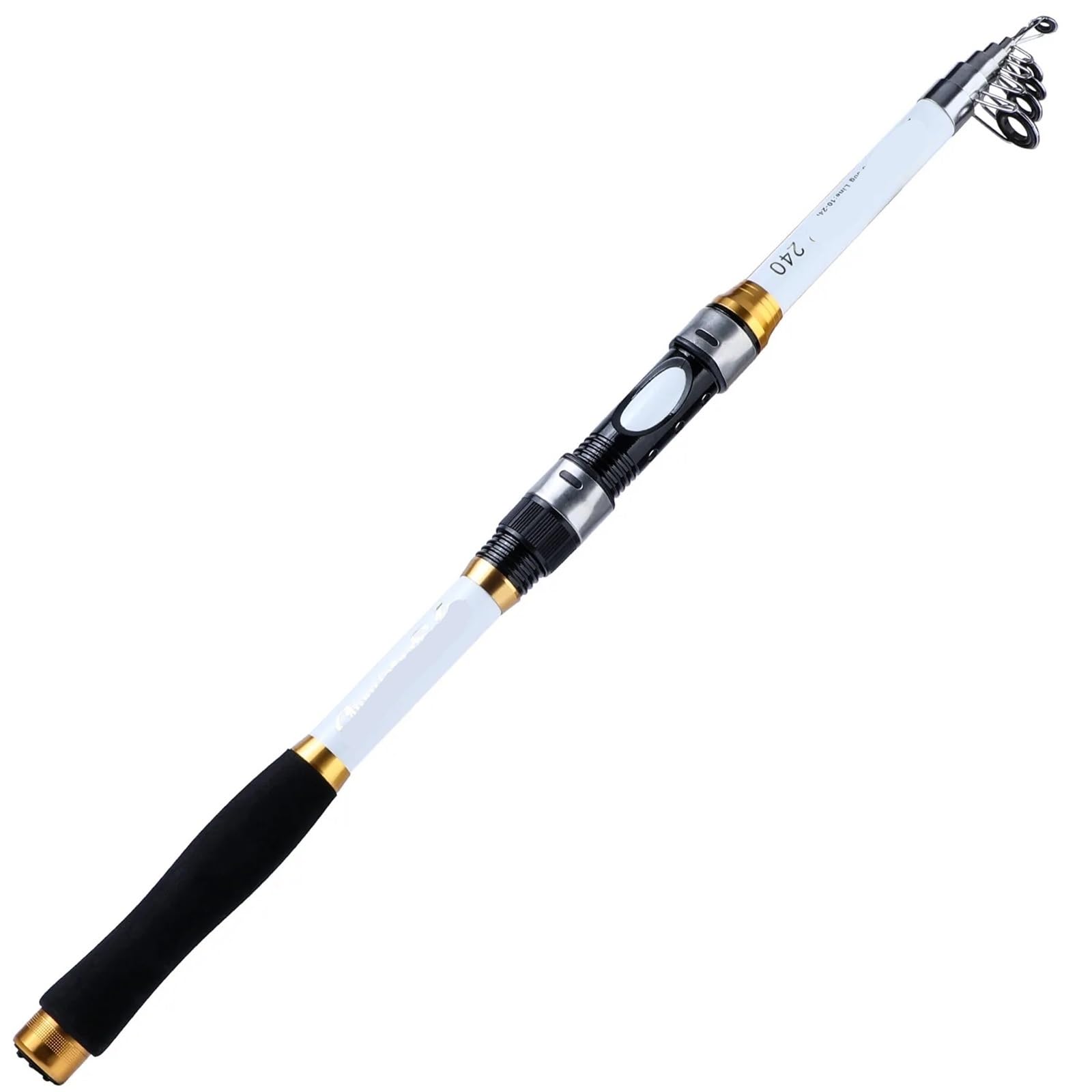 Cañas de Pesca Surfcasting Caña de Pescar telescópica de 1,8 m-3,30 m, caña de Pescar de Fibra de Vidrio Fuerte for Pesca de Viaje en Agua Dulce y Salada(White,3.3m)