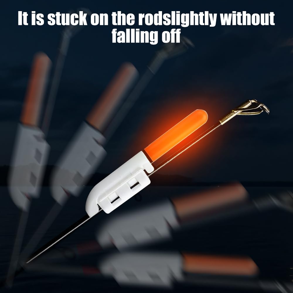 5 Campanas de Alarma de Pesca, LED luz Nocturna para Pesca Impermeables Alarma de mordida de Pesca Nocturna con Hebilla Alarma de mordedura de Pesca Nocturna para caña de Pescar de mar,Rojo
