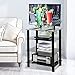 RFIVER Mueble HiFi Mesa TV Cristal con 4 Estantes para Equipos de...