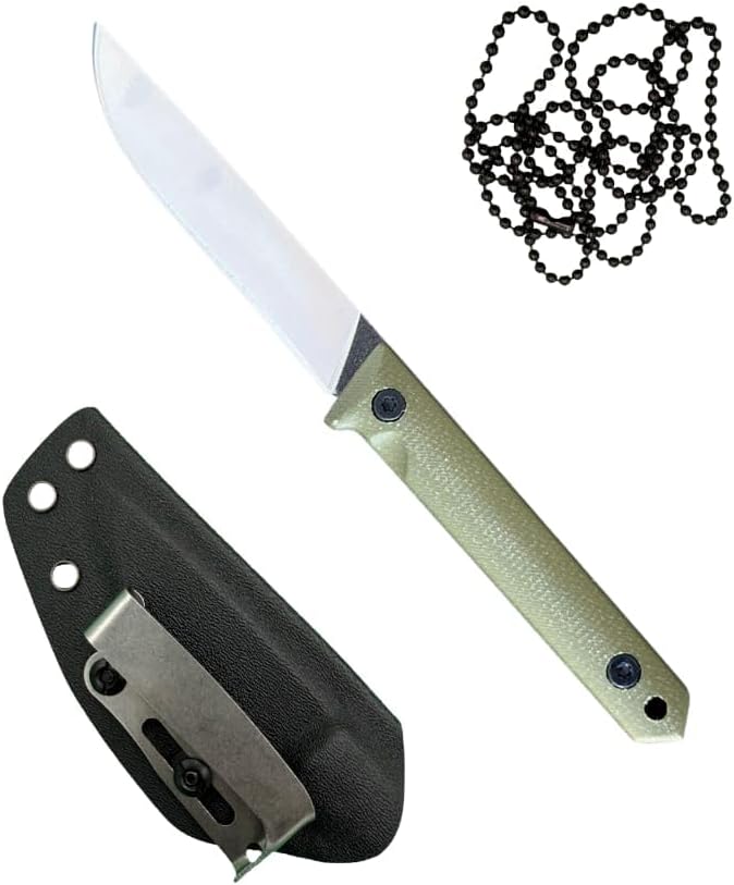 Fixed Blade, 3D Micarta Scales, EDC With Kydex Sheath, Ideal for Skinning, Survival, Camping, Hunting & Outdoors, Tactical Full Tang Knife (B_006)