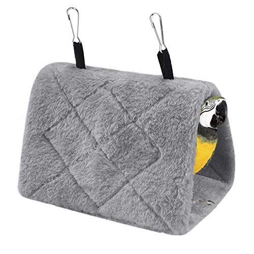 Image of Furry Warm Bird Nest House Winter Parrot Hanging Hammock Cage Tent Plush Bird Hut Hideaway Cute Guinea Pig Hamster House Cave Small Animal Sleeping Bed for Gerbil Parakeet Squirrel Hedgehog