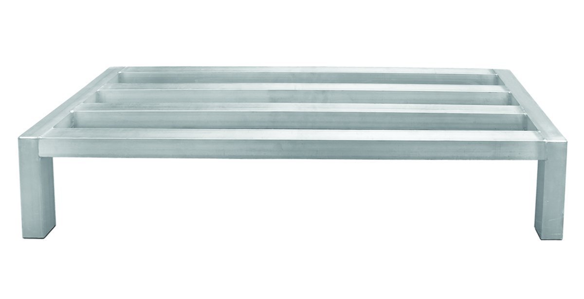 Focus Foodservice ™ - Dunnage Rack by Update International – 20"L x 14"W x 8"H, Aluminum, Silver, Model DNRK-1420