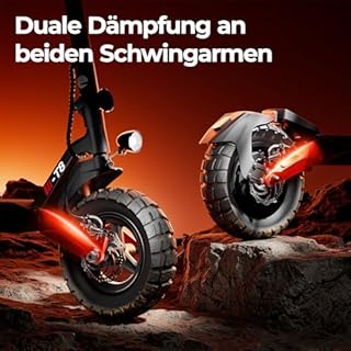 E Scooter mit Straßenzulassung, 80-100 KM Reichweite, 48V 15Ah, 10 Zoll Offroad Luftreifen, ABE Elektroroller mit Doppelter Stoßdämpfung, Faltbarer E Roller Offroad Belastung