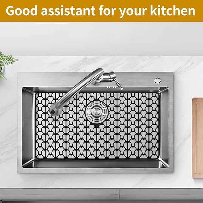 Tapis D'évier De Cuisine En Silicone 66 X 35,6 Cm Avec Trou De