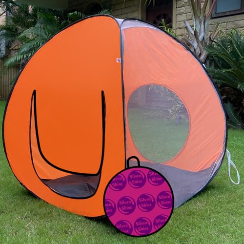 Image of Play House Foldable One Side Round Tent House for Kids Lightweight and Portable |Foldable Tent House for Kids Activity Indoor Outdoor |Play Tent House for Multi Purpose| Play Tent House (Orange-2)