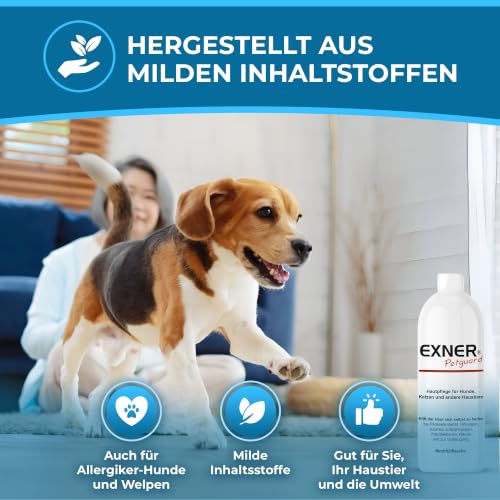 Exner Petguard Hautpflege & Fellpflege für Hunde, Katzen & andere Haustiere 1 Liter – Bei Juckreiz, Hautreizungen, Haarausfall, Entzündungen, Milben, Parasiten, Räude & Pilzbefall – Dermatest SEHR GUT