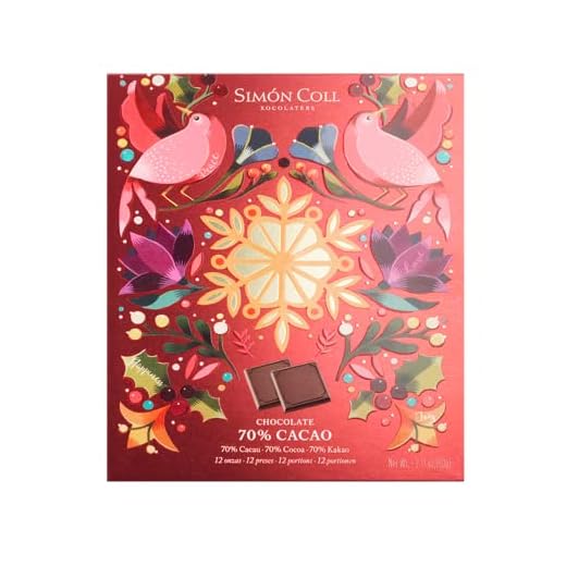 Chocolates Simón Coll - Caja Frames 12 chocolatinas 70% Cacao porcionadas 60g