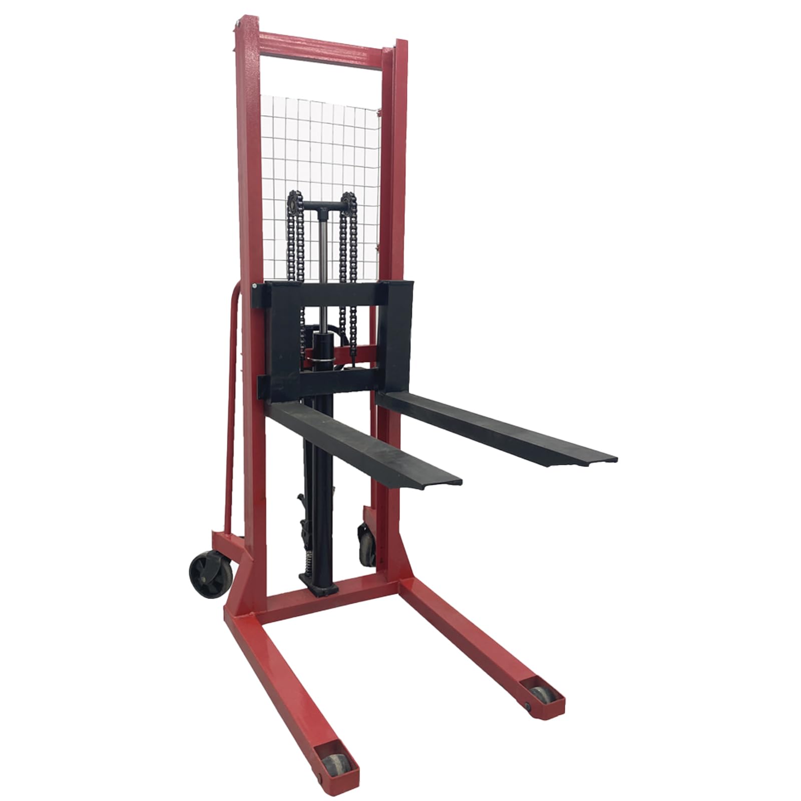 WYDDDARY 2205 lbs/1 Ton Manual Hydraulic Pump Walkie Stacker Forklift Reach Pallet Lift Forklift Truck for Single-Sided Lifting, Hoisting and Carrying