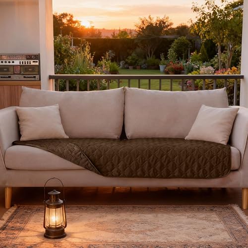 Image of gogobunny 3X Stronger Waterproof Pet Blanket, Scratch Proof Furniture Protector for Dogs Cats, Reversible Cover 30x70 Inch, Dark Chocolate