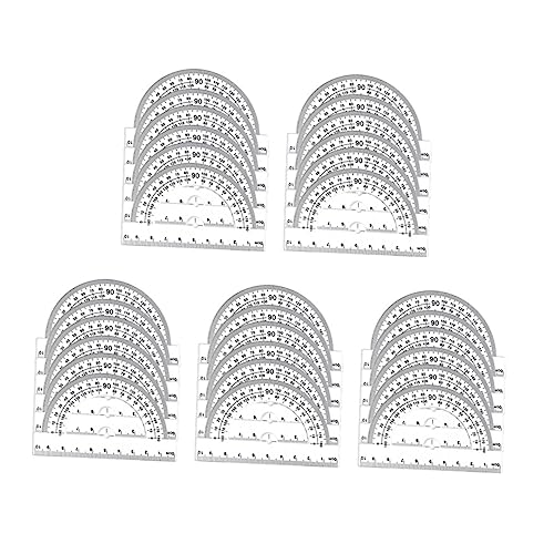 HORIALENCE 30個 透明プラスチック製量角器 測定可能 文房具 学習用描画ツール 頑丈で滑らかな表面 作図や学授業に