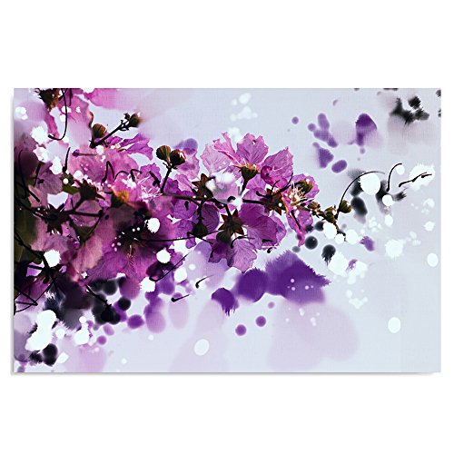 Tableau Fleurs Violet XXL 120x80 Feeby Impression Sur Toile Murale
