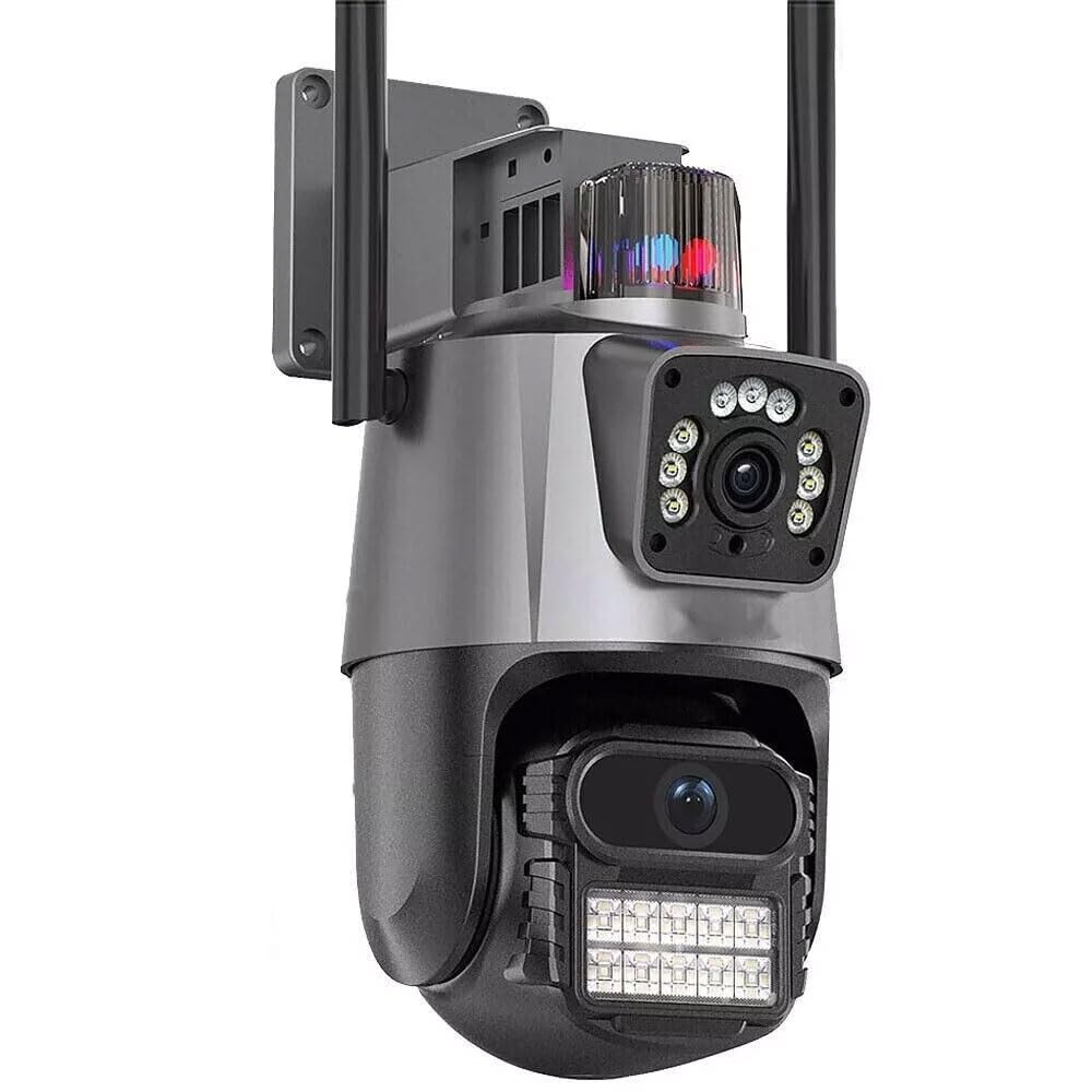 Telecamera IP 8MP 4K esterno WiFi PTZ 2 obiettivo doppio schermo 8X zoom CCTV Applicazione ICSEE