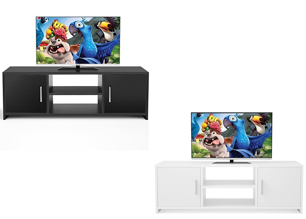 Lillyvale TV Stand Display Cabinet Storage in Black White Modern Sideboard Furniture (White)