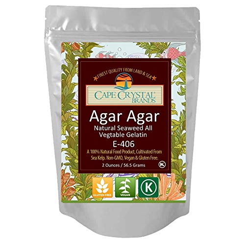 Agar Agar Powder (2 OZ) | Premium Quality | Healthy Vegan Gelatin Dietary Fiber Supplement and Thickener â€“ Sugar-free, Gluten-free, Unflavored, Kosher Certified