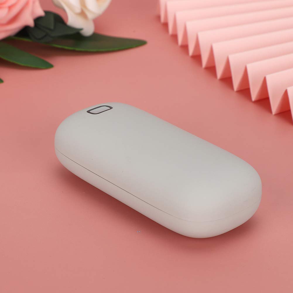 Mini Calentador de Manos USB portátil, Calentador de Manos eléctrico con calefacción termostática de Doble Cara, batería Recargable de 4000 mAh para Uso en Exteriores en el hogar, (Gris)