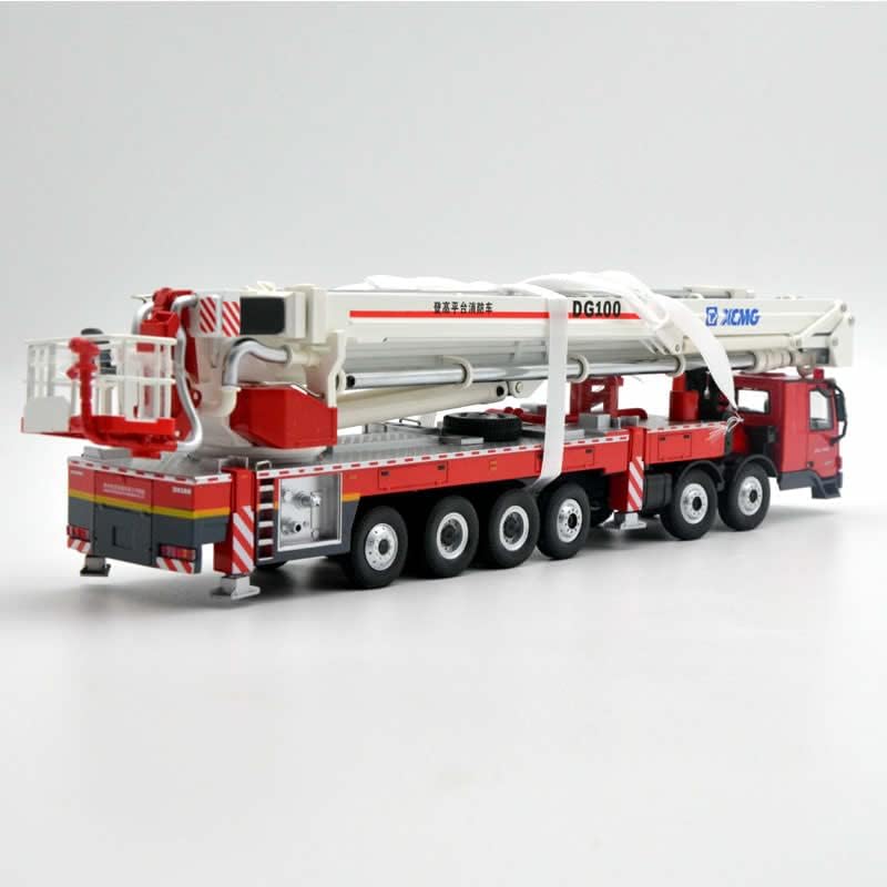 Miniatura 2 de XCMG DG100 plataforma aérea que sube el camión de bomberos 1/50 DIECAST modelo preconstruido
