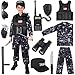 Luucio SWAT Police Costume for Kids, Kids Police Officer Costume for Boys with SWAT Vest, Toddler Halloween Costumes for Boys Girls, Role Play Kit