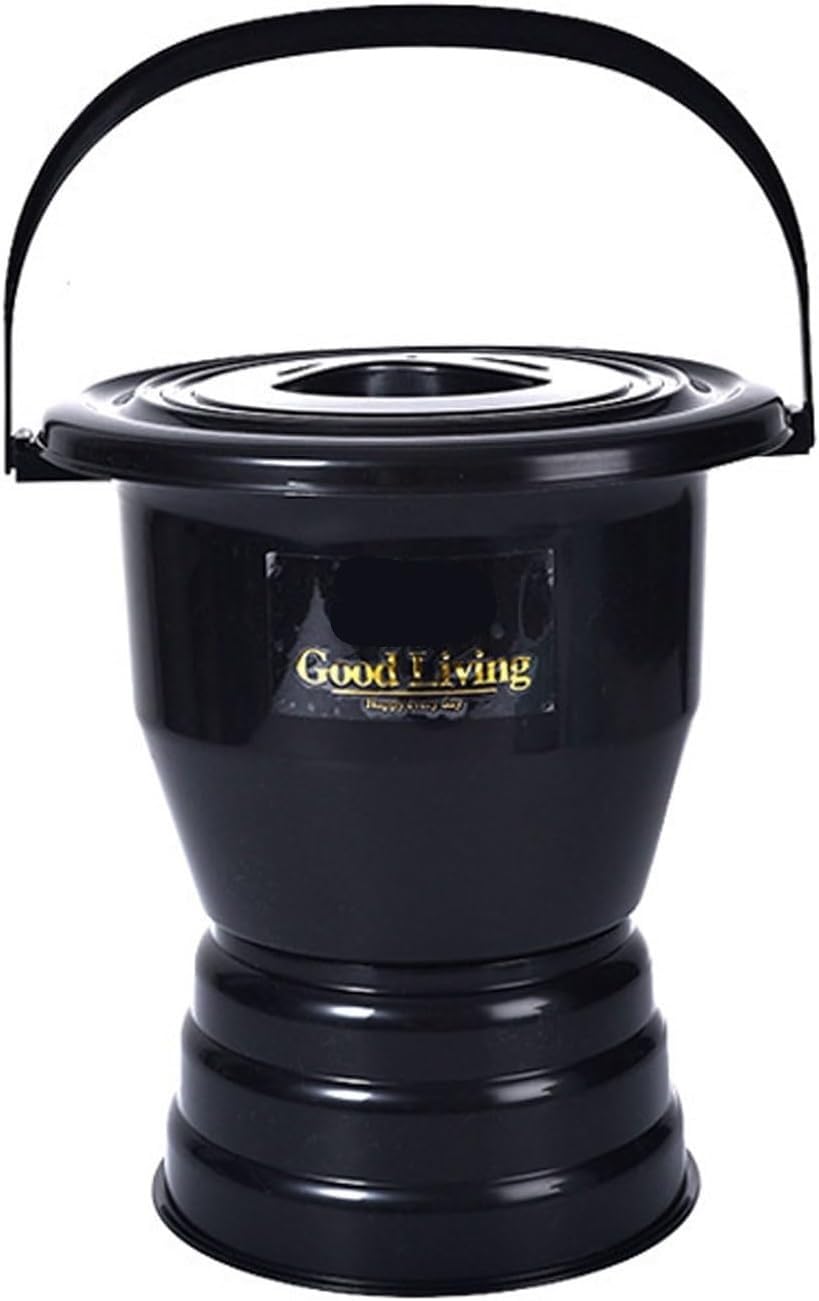 Shfohgkj Black Chamber Pot,Urine Bucket, With Handle, Bedpan Portable Toilet Urinal Spittoon Potty Pee For Pregnant Woman Elderly Adults(,27.5Cm)