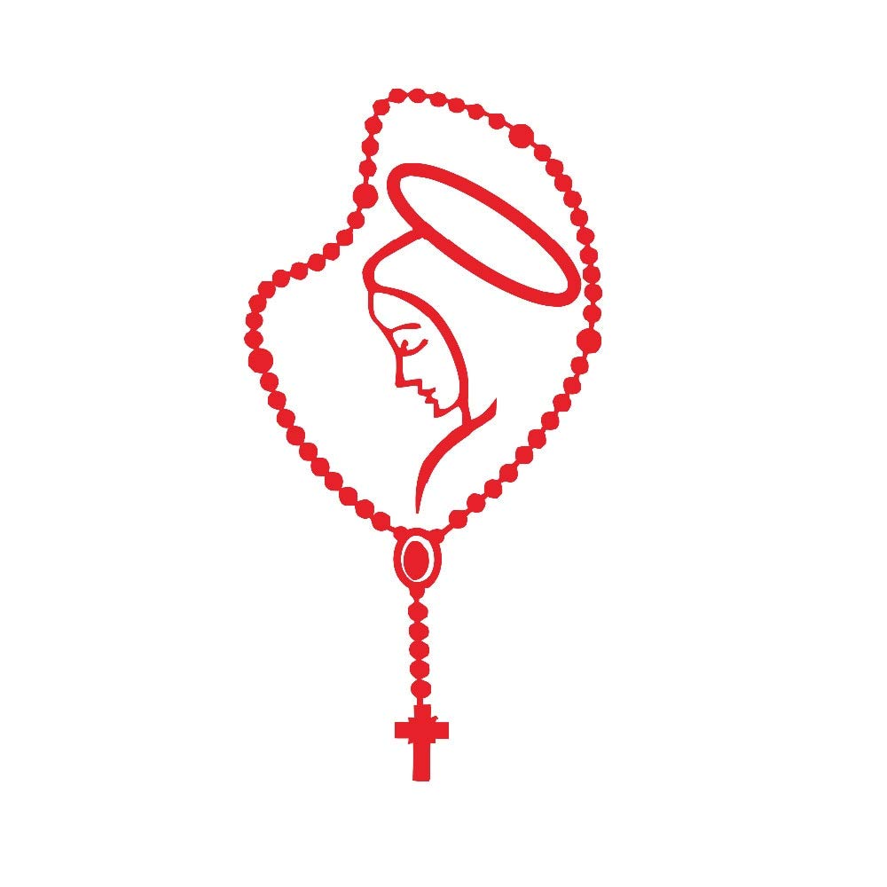 22*10CM Rosary Saint Mary Fatima Virgen Car Stickers Removable Vinyl Adhesive Car Styling Sticker Window